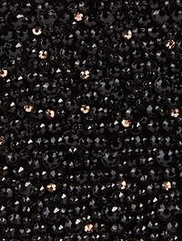 Four-Ring Leather Jewelled Box Clutch Bag With Crystals