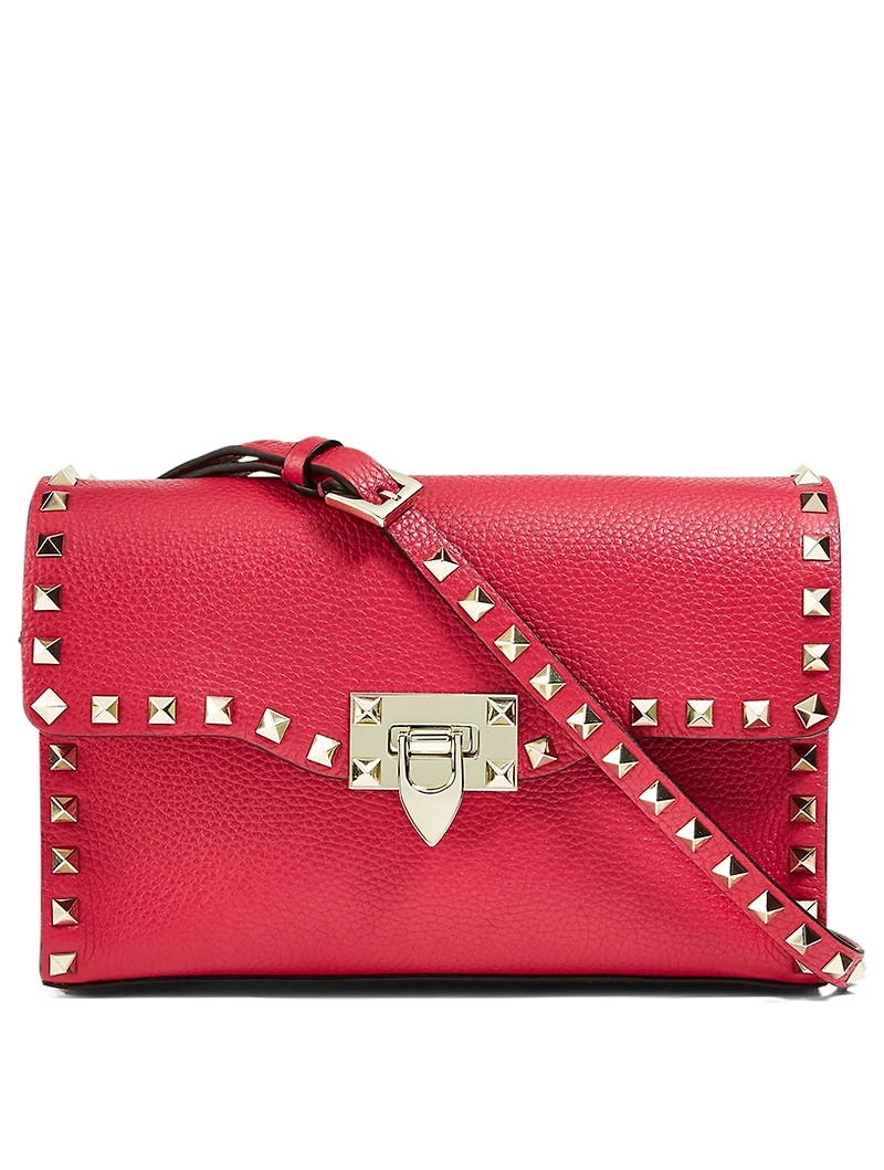 Medium Rockstud Leather Shoulder Bag
