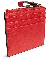 Rockstud Leather Zip Card Holder