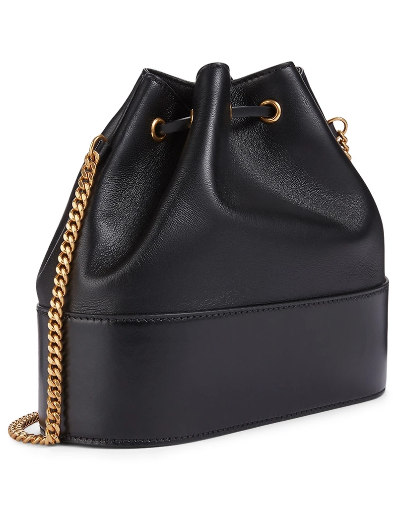 Small VLOGO Leather Bucket Bag