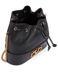 Small VLOGO Leather Bucket Bag
