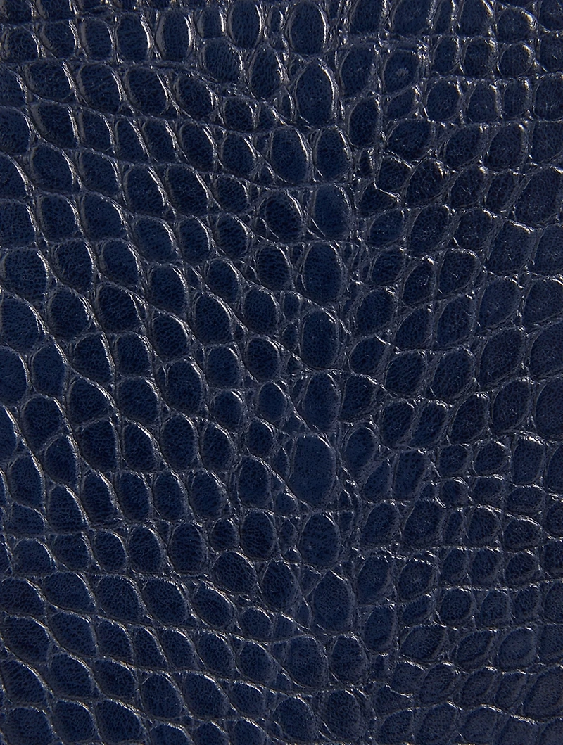 Large Croc-Embossed Vegan Leather Tote Bag