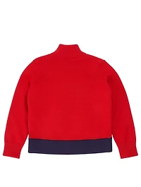 Puffer Jacket With Knit Sleeves