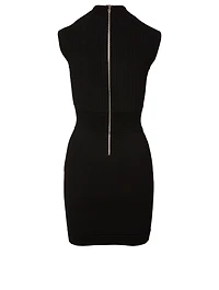 Pleated V-Neck Dress