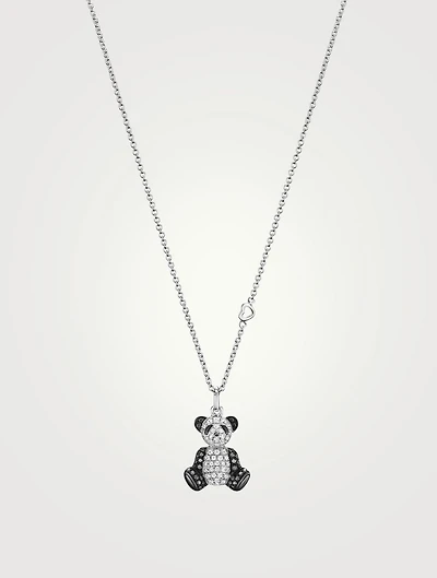 Petite Bo Bo 18K White Gold Necklace With Diamonds