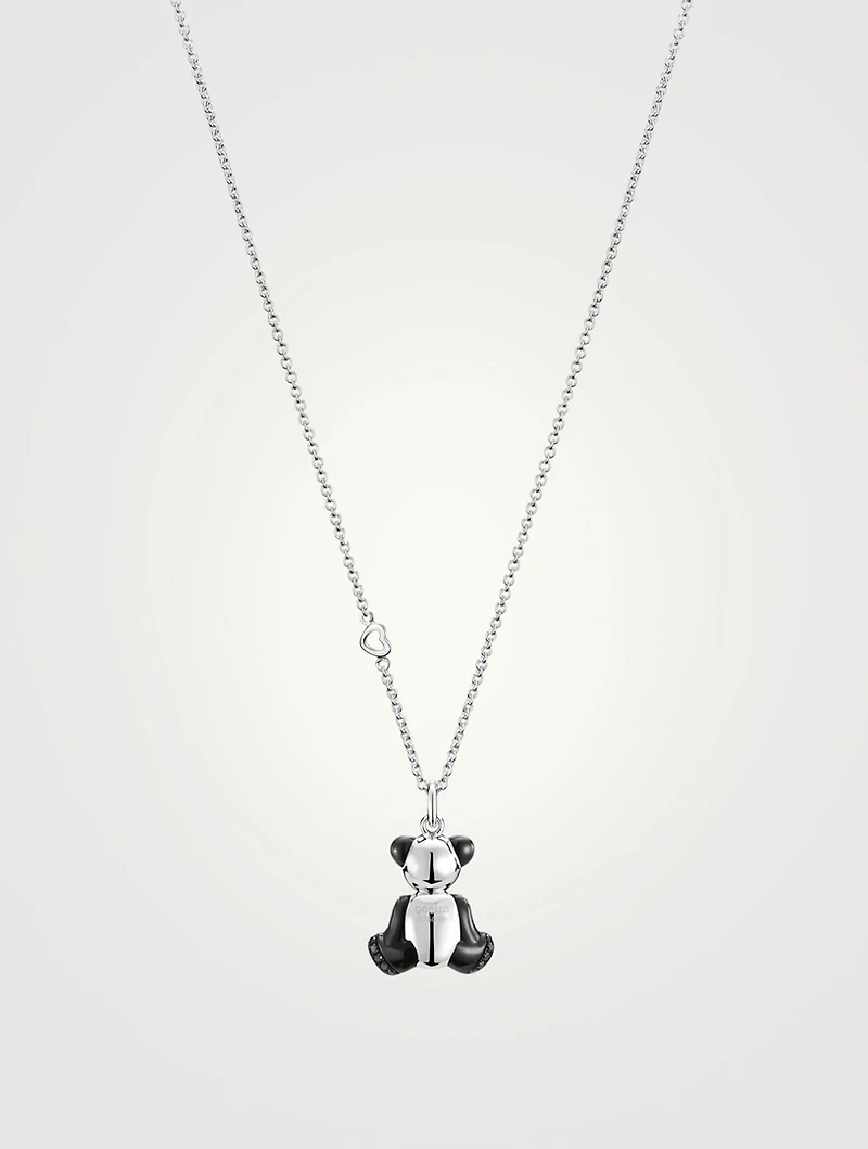 Petite Bo Bo 18K White Gold Necklace With Diamonds