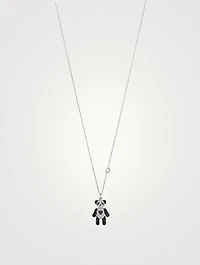 Petite Je T'Aime Bo Bo 18K White Gold Necklace With Diamonds