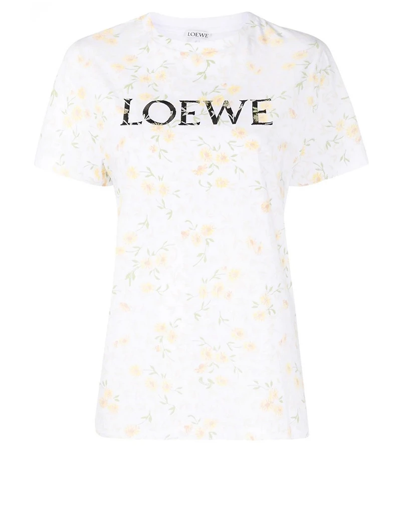 Cotton Logo T-Shirt Floral Print