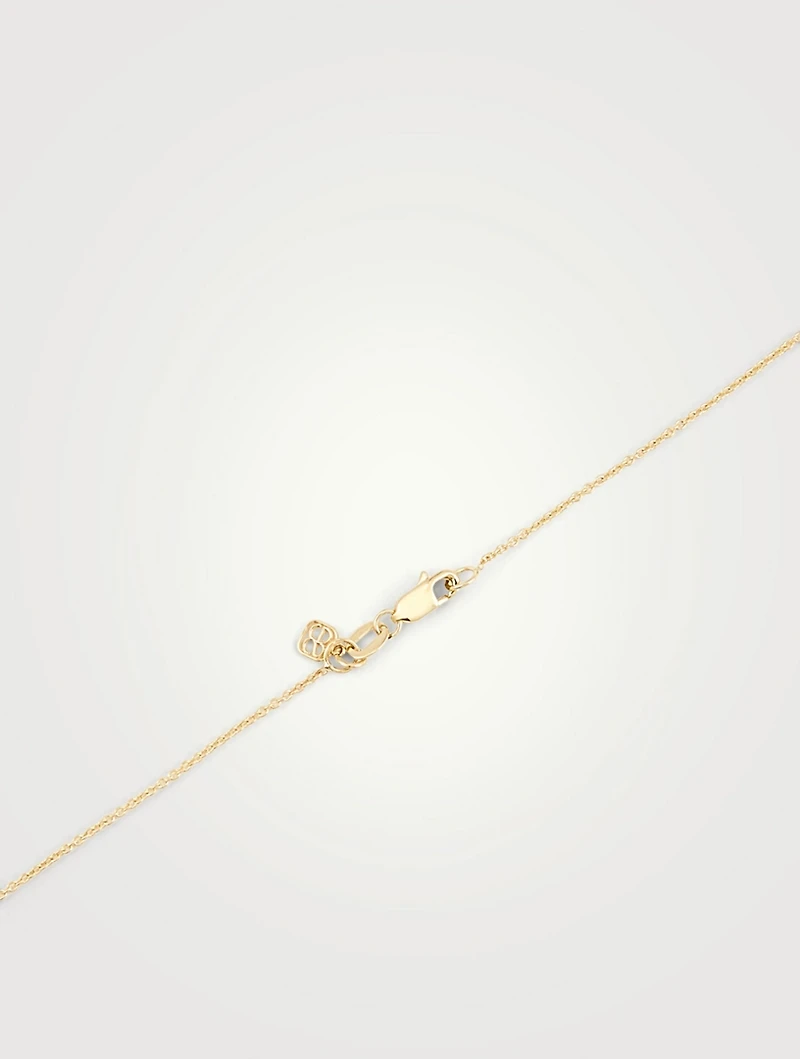Small 14K Gold Evil Eye Coin Necklace With Diamond