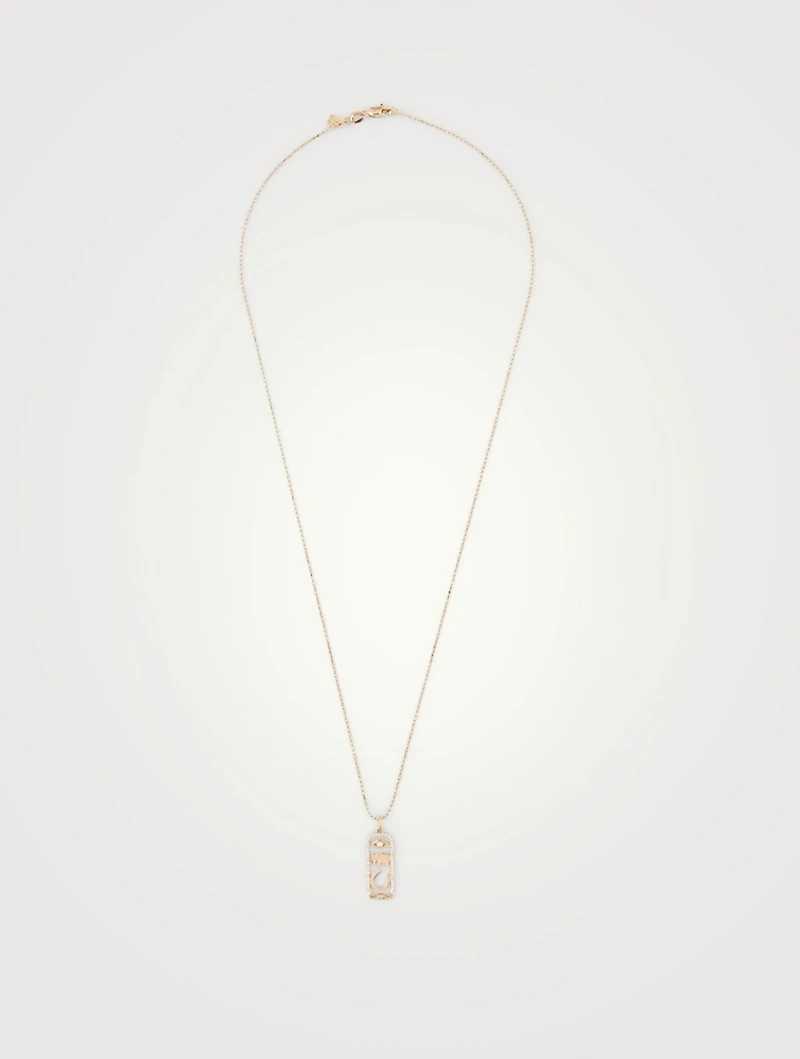 14K Gold Charm Necklace With Diamonds
