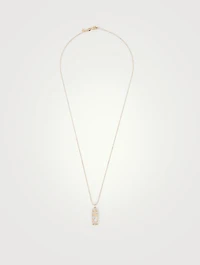 14K Gold Charm Necklace With Diamonds