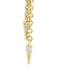 14K Gold Fringe Drop Earrings With Diamonds
