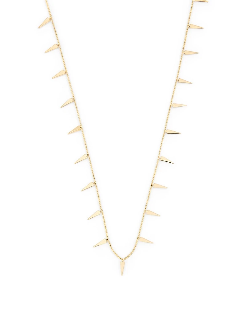 Large 14K Gold Fringe Necklace