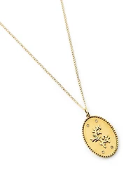 Pomegranate Vine 10K Gold Pendant Necklace - 18" Chain