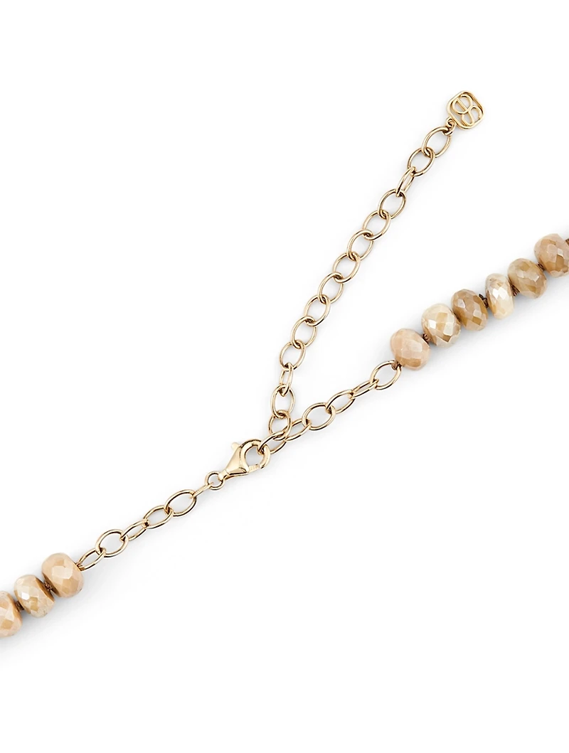 Beaded Necklace With 14K Gold Charms