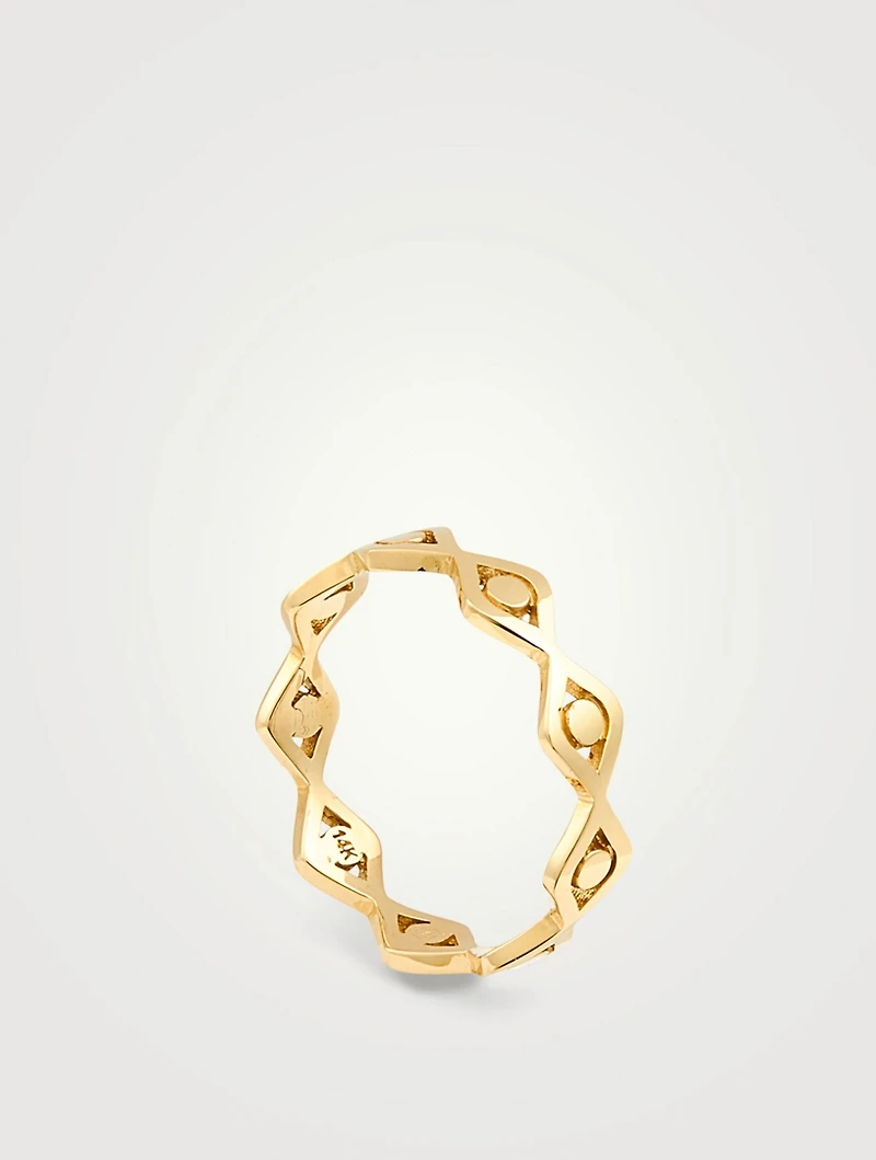 14K Gold Evil Eye Ring