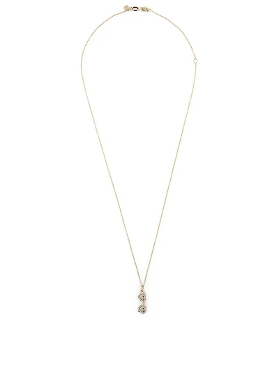 14K Gold Heart Sunglasses Necklace With Diamonds