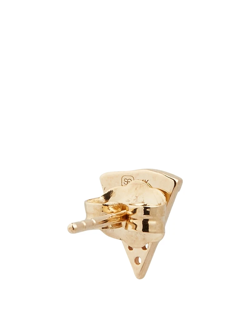 14K Gold Pizza Slice Earring With Diamonds And Rubies