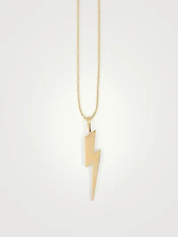 14K Gold Pure Lightning Bolt Necklace