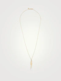 14K Gold Pure Lightning Bolt Necklace