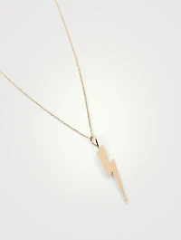 14K Gold Pure Lightning Bolt Necklace