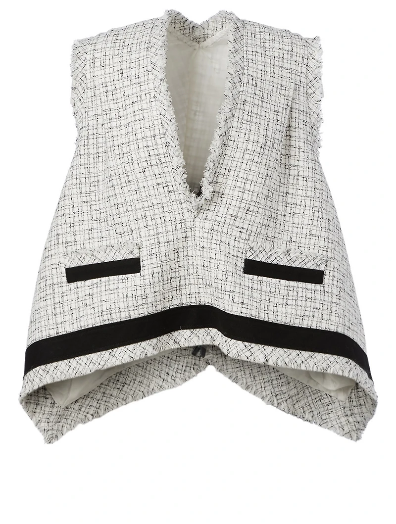 Cotton And Wool Tweed Top