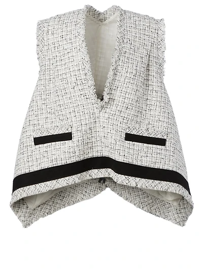Cotton And Wool Tweed Top