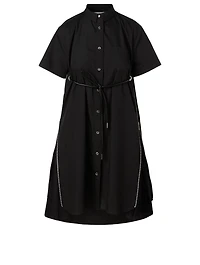 Cotton-Blend Short-Sleeve Dress