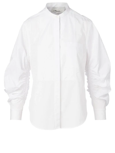 Cotton Shirt With Gathered Sleeves