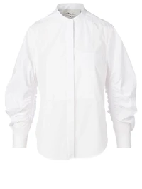Cotton Shirt With Gathered Sleeves