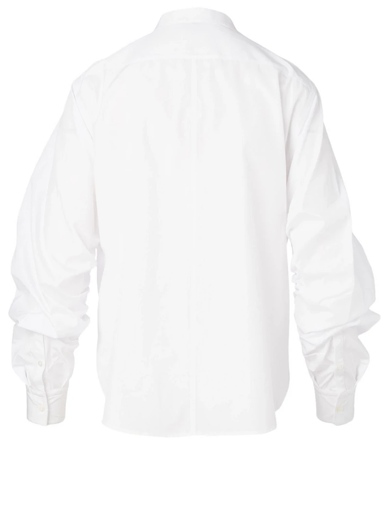 Cotton Shirt With Gathered Sleeves