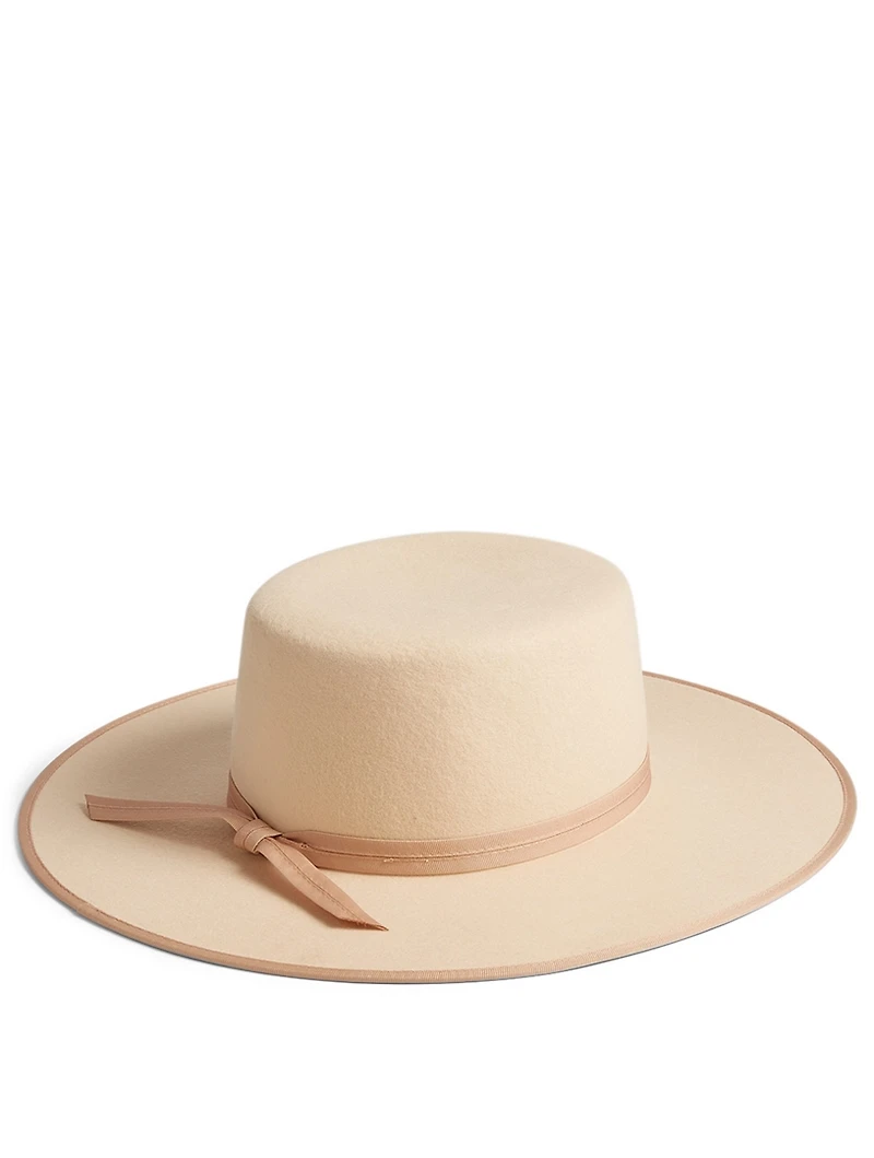 Ivory Wool Rancher Boater Hat
