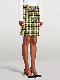 Tweed Mini Skirt Glen Check Print