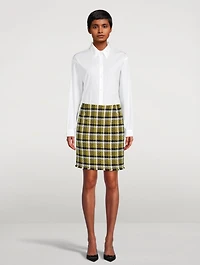Tweed Mini Skirt Glen Check Print