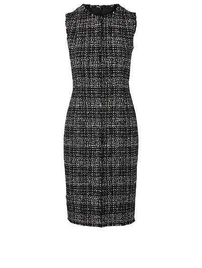 Tweed Sleeveless Shift Dress
