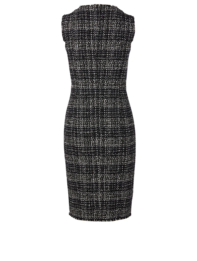Tweed Sleeveless Shift Dress