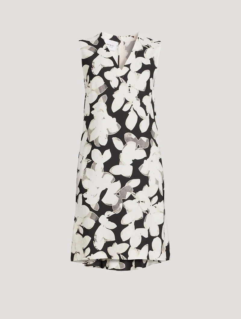 V-Neck Sleeveless Shift Dress Magnolia Print