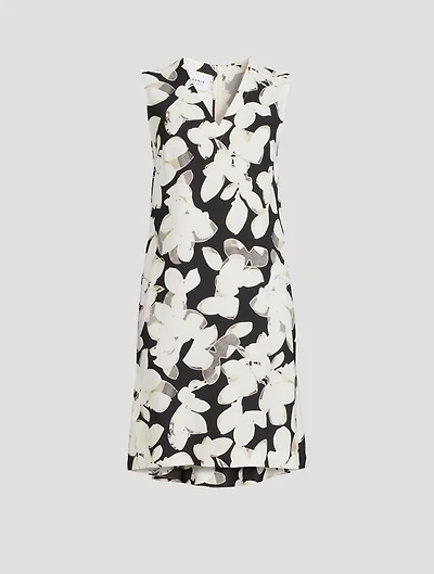 V-Neck Sleeveless Shift Dress Magnolia Print