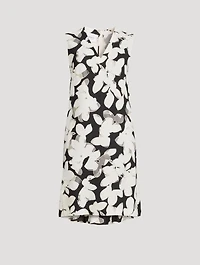 V-Neck Sleeveless Shift Dress Magnolia Print