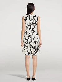 V-Neck Sleeveless Shift Dress Magnolia Print