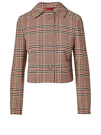 Short Jacket Plaid Print