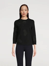 Magnolia Appliqué Three-Quarter Sleeve Jersey Top
