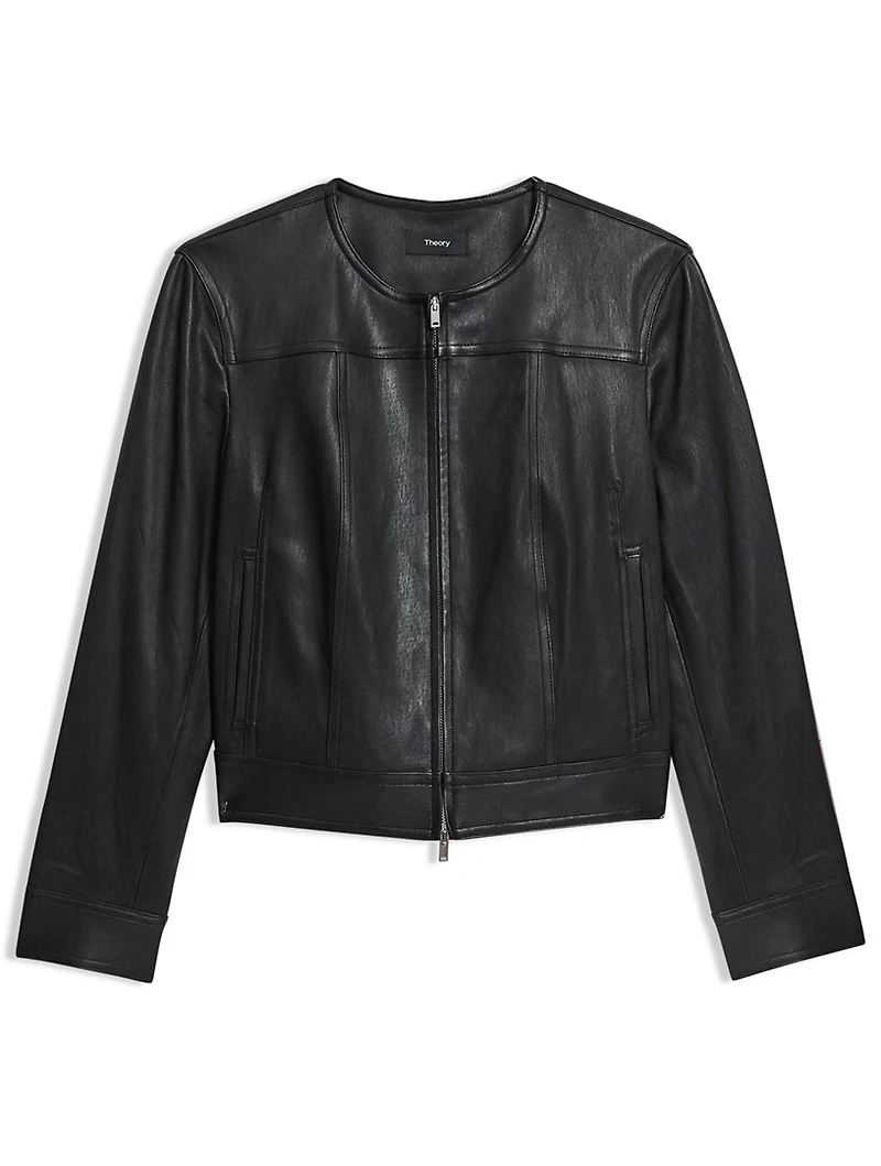 Leather Stretch Moto Jacket