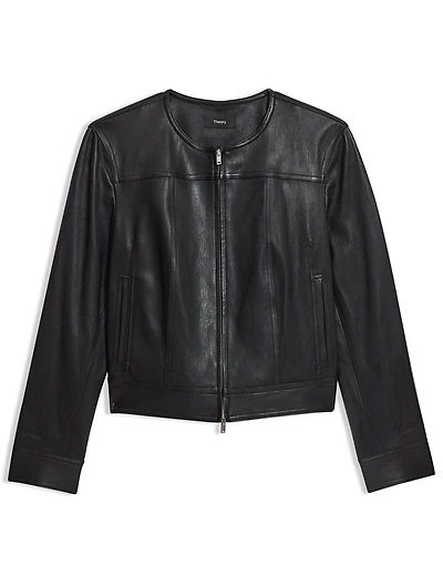 Leather Stretch Moto Jacket