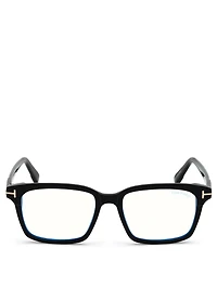 Square Optical Glasses With Blue Block Lenses