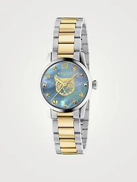 G-Timeless Feline Head Two-Tone Stainless Steel Bracelet Watch