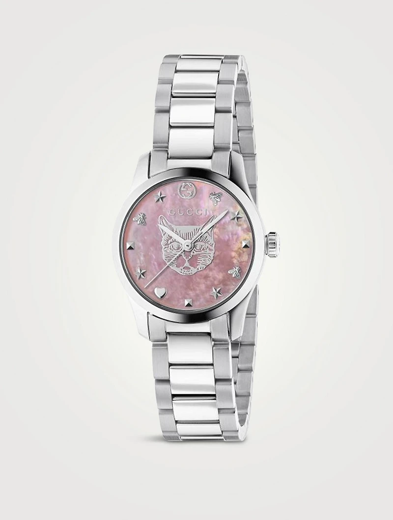 G-Timeless Feline Head Stainless Steel Bracelet Watch