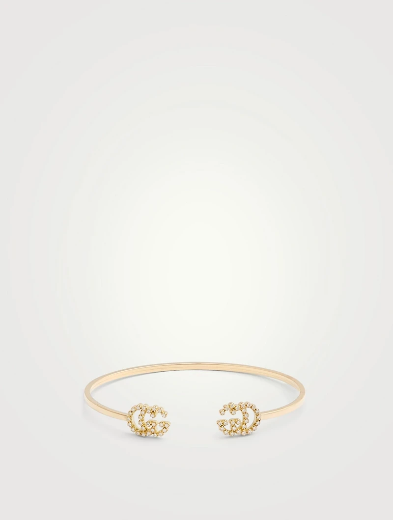 GG Running 18K Gold Cuff With Diamonds