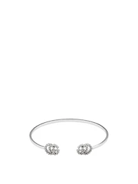 GG Running 18K White Gold Cuff With Diamonds