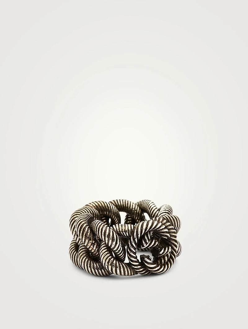 Silver Ring With Interlocking G